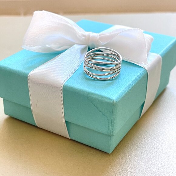 Tiffany & Co. Jewelry - Tiffany & Co. Elsa Peretti Wave Ring Band 5 Row Silver Size 6 with Box